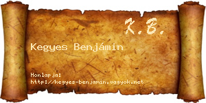 Kegyes Benjámin névjegykártya