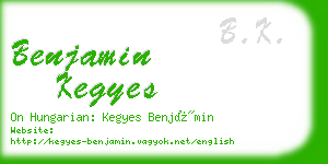 benjamin kegyes business card